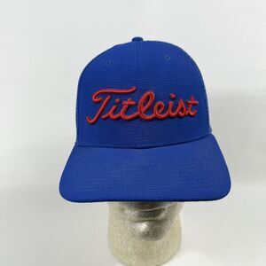 Titleist FJ Foot Joy Pro V1‎ Snap Back Mesh Golf Hat Blue Red Cap Trucker